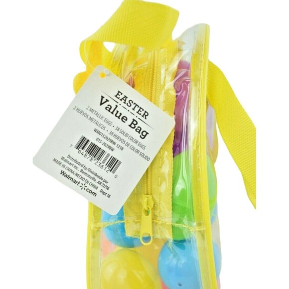 Celebrate Easter Value Bag (Unisex) Clear Tote Bag w/40 Plastic Eggs New - Picture 2 of 4